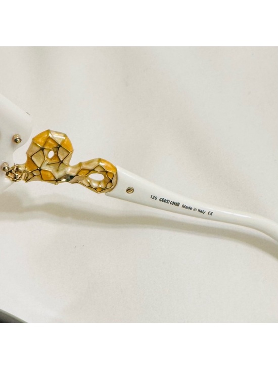 Roberto Cavalli Tespi 380S Oversized White & Gold Snake Sunglasses Made in Italy main image 5